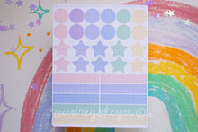 Load image into Gallery viewer, Rainbow Pastel Grid Sticker Sheet