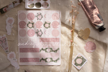 Load image into Gallery viewer, Dusty Rose Sticker Sheets & Washi / Circle Stickers - 2 Diff Kinds!