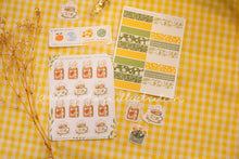 Load image into Gallery viewer, Tea Drinks Lemon Sticker Sheets| Yellow Green Washi Strips Sticker Sheets - 2 Diff Kinds!