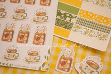 Load image into Gallery viewer, Tea Drinks Lemon Sticker Sheets| Yellow Green Washi Strips Sticker Sheets - 2 Diff Kinds!