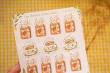 Load image into Gallery viewer, Tea Drinks Lemon Sticker Sheets| Yellow Green Washi Strips Sticker Sheets - 2 Diff Kinds!