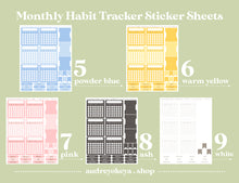 Load image into Gallery viewer, Monthly Habit Tracker Sticker Sheets | 13 Different Colors