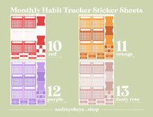 Load image into Gallery viewer, Monthly Habit Tracker Sticker Sheets | 13 Different Colors