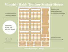 Load image into Gallery viewer, Monthly Habit Tracker Sticker Sheets | 13 Different Colors