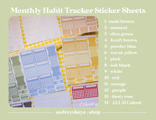 Load image into Gallery viewer, Monthly Habit Tracker Sticker Sheets | 13 Different Colors