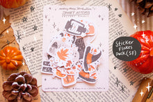 Load image into Gallery viewer, Spooky Autumn Halloween Sticker Sheets, Sticker Flakes, Washi Strips