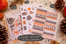 Load image into Gallery viewer, Spooky Autumn Halloween Sticker Sheets, Sticker Flakes, Washi Strips
