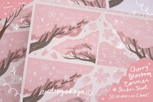Load image into Gallery viewer, Cherry Blossom Sakura Corners Sticker Sheet