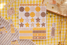 Load image into Gallery viewer, Bakery Sticker Sheets | Yellow Circles Washi & Stars Sticker Sheet - 2 Diff Kinds!
