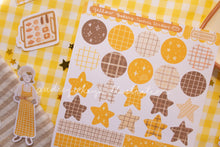 Load image into Gallery viewer, Bakery Sticker Sheets | Yellow Circles Washi & Stars Sticker Sheet - 2 Diff Kinds!