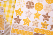 Load image into Gallery viewer, Bakery Sticker Sheets | Yellow Circles Washi & Stars Sticker Sheet - 2 Diff Kinds!