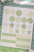 Load image into Gallery viewer, Froggo Frog Sticker Sheets | Froggo Circles Washi & Stars Sticker Sheet - 2 Diff Kinds!