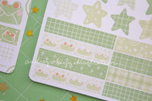 Load image into Gallery viewer, Froggo Frog Sticker Sheets | Froggo Circles Washi & Stars Sticker Sheet - 2 Diff Kinds!