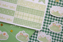 Load image into Gallery viewer, Froggo Frog Sticker Sheets | Froggo Circles Washi & Stars Sticker Sheet - 2 Diff Kinds!