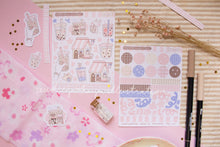 Load image into Gallery viewer, Boba Shop Pink Sticker Sheets | Pink Circles Washi & Ribbons Sticker Sheet - 2 Diff Kinds!