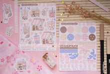 Load image into Gallery viewer, Boba Shop Pink Sticker Sheets | Pink Circles Washi & Ribbons Sticker Sheet - 2 Diff Kinds!