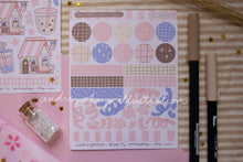 Load image into Gallery viewer, Boba Shop Pink Sticker Sheets | Pink Circles Washi & Ribbons Sticker Sheet - 2 Diff Kinds!