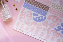 Load image into Gallery viewer, Boba Shop Pink Sticker Sheets | Pink Circles Washi & Ribbons Sticker Sheet - 2 Diff Kinds!