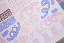 Load image into Gallery viewer, Boba Shop Pink Sticker Sheets | Pink Circles Washi & Ribbons Sticker Sheet - 2 Diff Kinds!