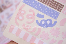 Load image into Gallery viewer, Boba Shop Pink Sticker Sheets | Pink Circles Washi & Ribbons Sticker Sheet - 2 Diff Kinds!