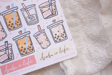 Load image into Gallery viewer, Boba Bubble Tea Sticker Sheet