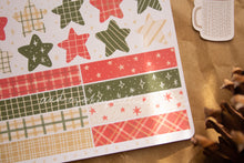 Load image into Gallery viewer, Christmas Circles, Washi Strips, Stars Sticker Sheet