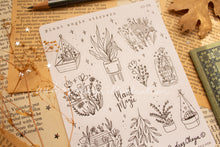 Load image into Gallery viewer, Plant Magic B&W Sticker sheet