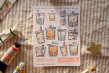 Load image into Gallery viewer, Boba Bubble Tea Sticker Sheet