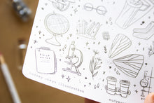 Load image into Gallery viewer, School Days Autumn Sticker Sheet / BW Sticker Sheet