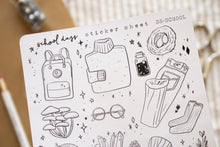 Load image into Gallery viewer, School Days Autumn Sticker Sheet / BW Sticker Sheet