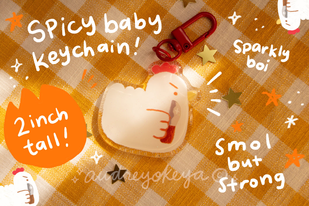 Spicy Baby Chicken Keychain & Sticker