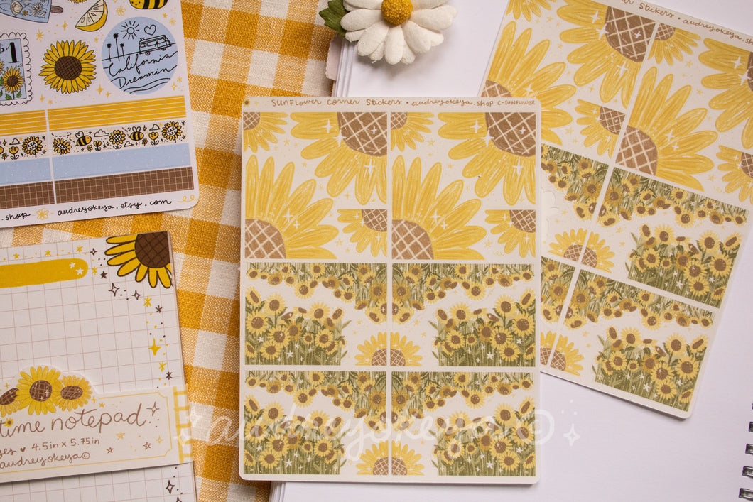Sunflower Corners Sticker Sheet