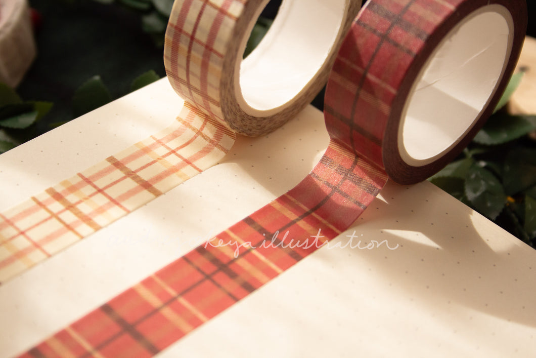 Gingham Holiday Red Washi Tapes