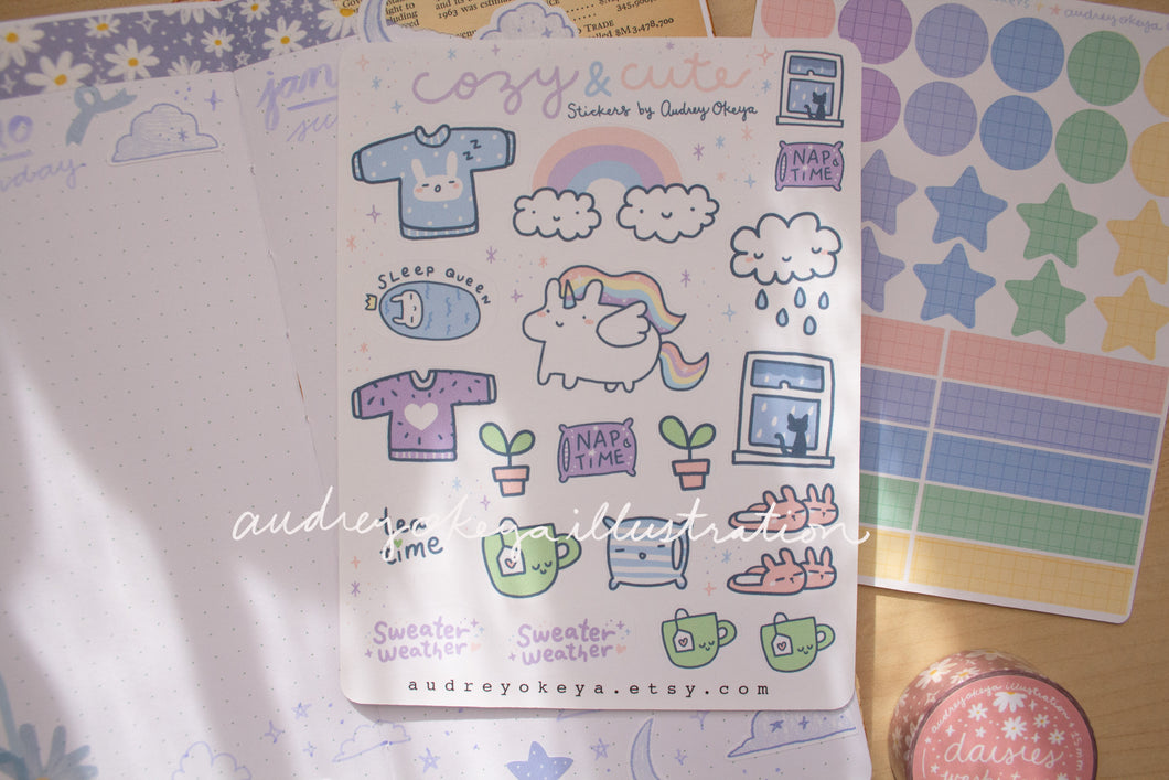 Cozy and Cute Sticker Sheet