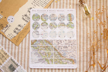 Load image into Gallery viewer, Ephemera Stamps &amp; Maps Sticker Sheets
