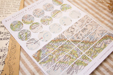 Load image into Gallery viewer, Ephemera Stamps &amp; Maps Sticker Sheets
