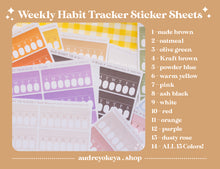 Load image into Gallery viewer, Weekly Habit Tracker Sticker Sheets | 13 Different Colors
