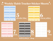 Load image into Gallery viewer, Weekly Habit Tracker Sticker Sheets | 13 Different Colors
