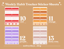 Load image into Gallery viewer, Weekly Habit Tracker Sticker Sheets | 13 Different Colors
