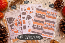 Load image into Gallery viewer, Spooky Autumn Halloween Sticker Sheets, Sticker Flakes, Washi Strips
