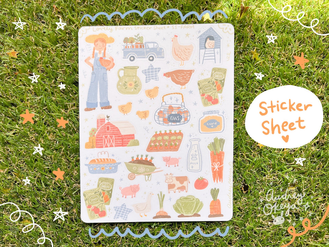 Lovely Farm Sticker Sheet & Pattern Sheet