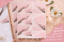 Load image into Gallery viewer, Cherry Blossom Sakura Corners Sticker Sheet
