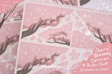 Load image into Gallery viewer, Cherry Blossom Sakura Corners Sticker Sheet
