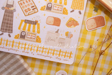 Load image into Gallery viewer, Bakery Sticker Sheets | Yellow Circles Washi &amp; Stars Sticker Sheet - 2 Diff Kinds!
