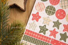 Load image into Gallery viewer, Christmas Circles, Washi Strips, Stars Sticker Sheet
