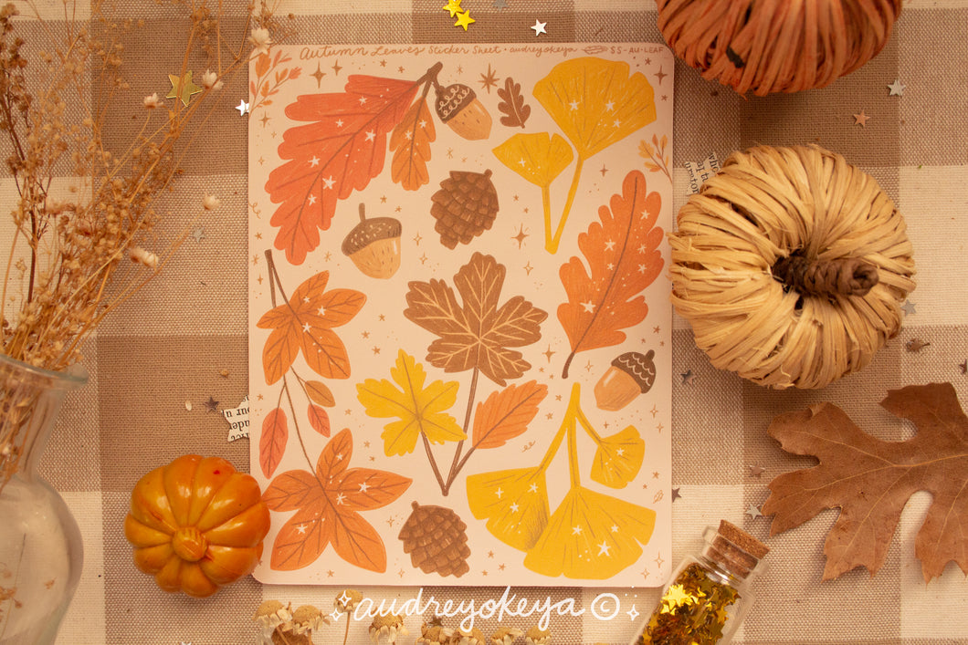 Autumn Leaves Sticker sheet | Fall Autumn Bullet Journaling Stickers