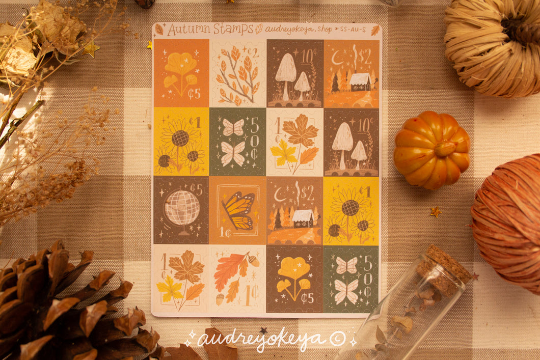Autumn Stamps Sticker Sheet