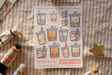 Load image into Gallery viewer, Boba Bubble Tea Sticker Sheet
